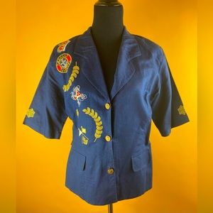 Navy Carry Back Short Sleeve Blouse